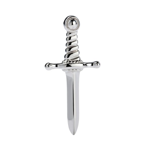 14k Solid White Gold Internally Threaded Knife End - Image 3