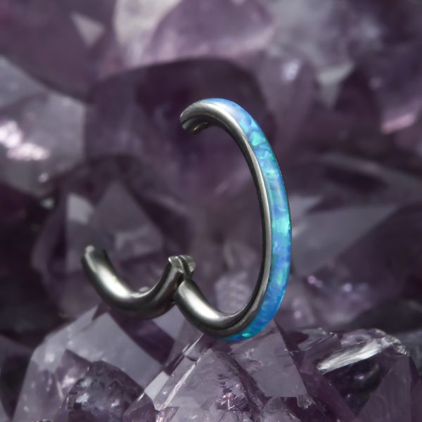 Titanium Hinged Clicker with Opal - Image 4
