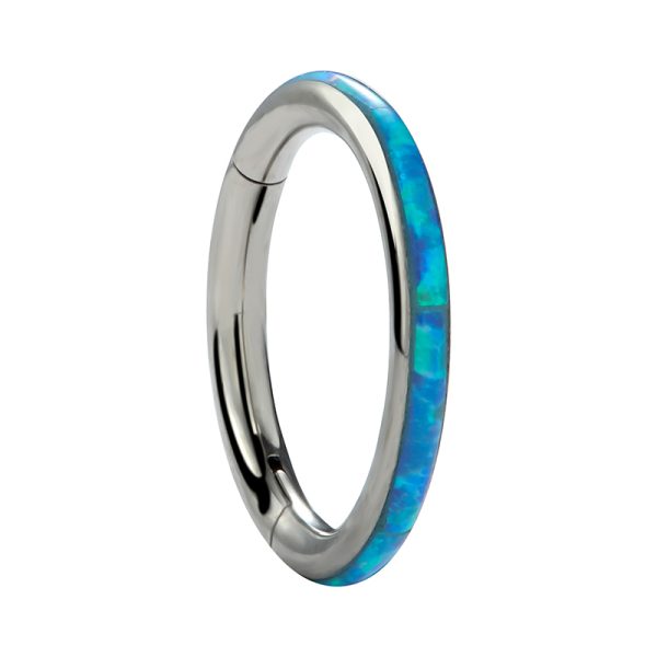 Titanium Hinged Clicker with Opal - Image 2
