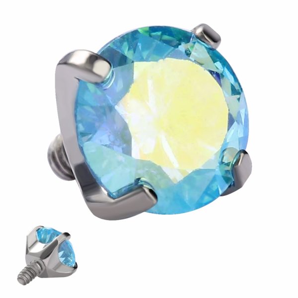 Titanium Four Prong Set Clear CZ End - Image 3