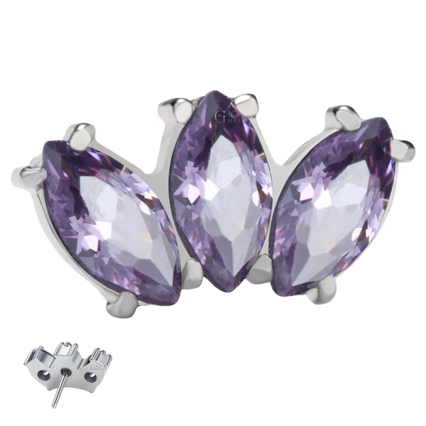 Prong Set Trio Marquise Press Fit End - Image 4
