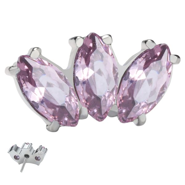Titanium Trio Marquise Gem Push In End - Image 5