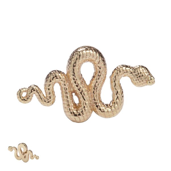 14k Solid Yellow Gold Threaded Snake End - Image 2