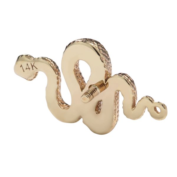 14k Solid Yellow Gold Threaded Snake End - Image 3