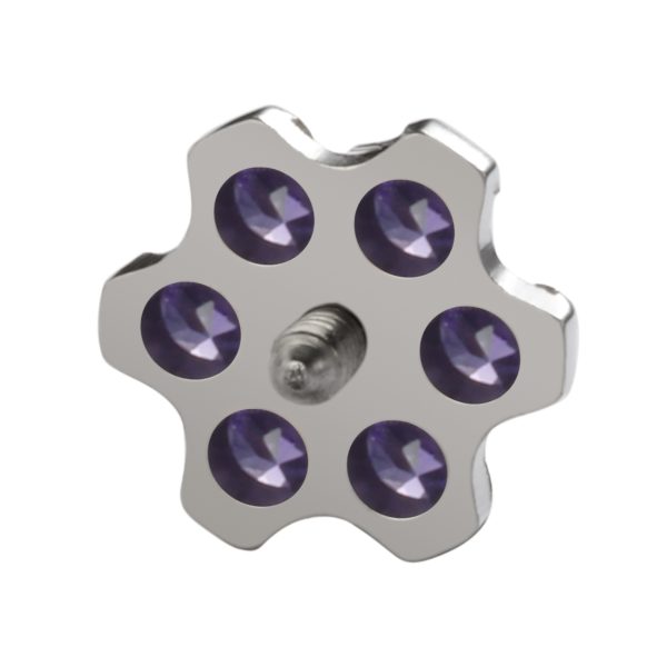 Titanium Internally Threaded Prong Set CZ Flower End - Image 2