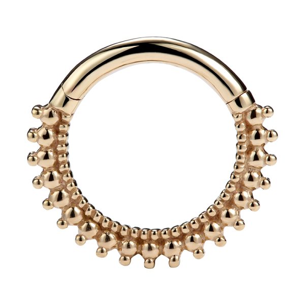 Yellow Gold Triple Beaded Clicker - Image 2