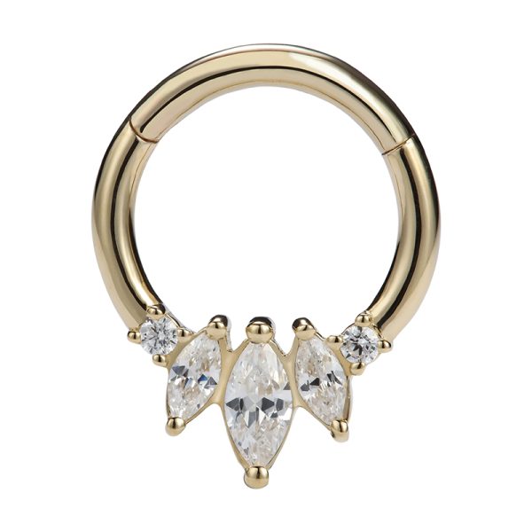 Yellow Gold Marquise Clicker - Image 2