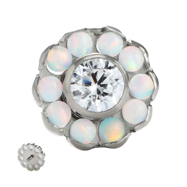 Prong Set Opal Sunflower Titanium End - Image 2