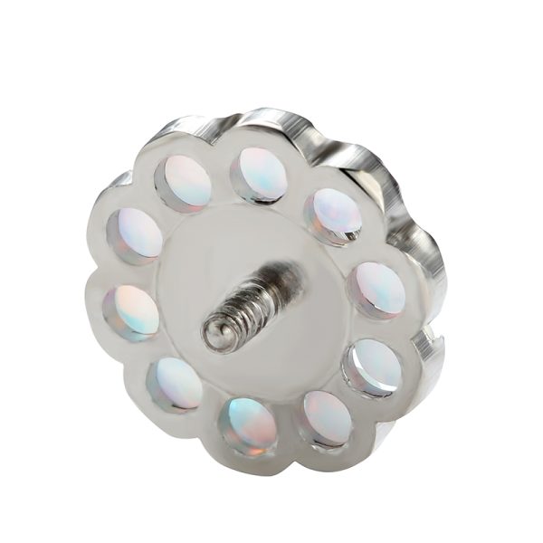 Prong Set Opal Sunflower Titanium End - Image 3