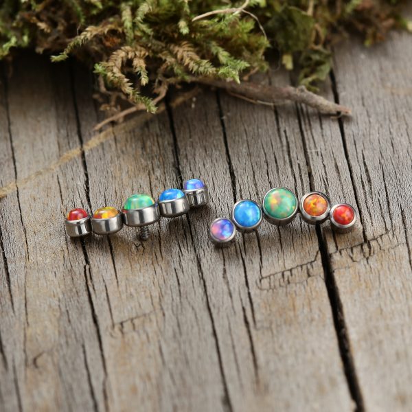 Titanium Curved Bezel Set Opal End - Image 3