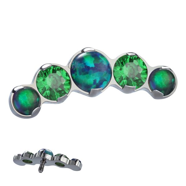 Titanium Prong Set Opal Gem End - Image 2