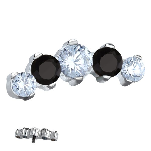 Titanium Curved Cluster Gem End - Image 2