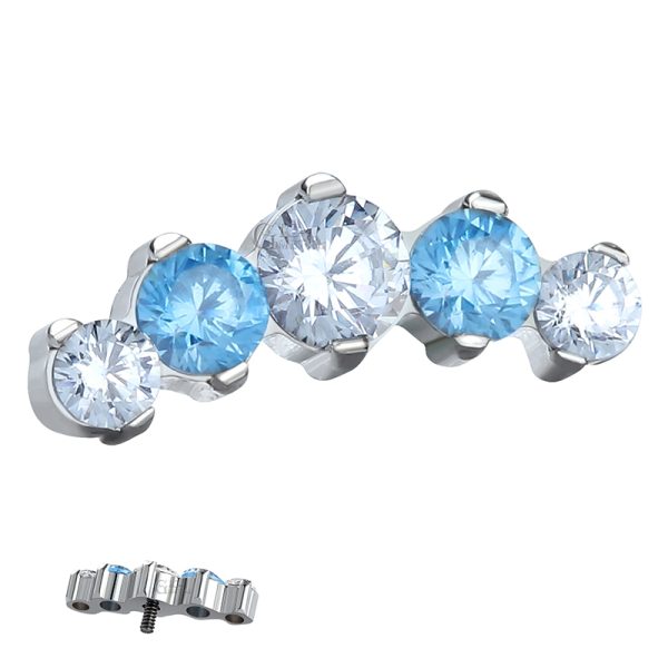 Titanium Internally Threaded Curved Cluster Gem End - Image 2