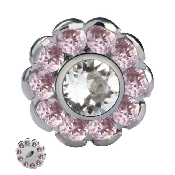 Crystal Inlay Sunflower Titanium End - Image 2