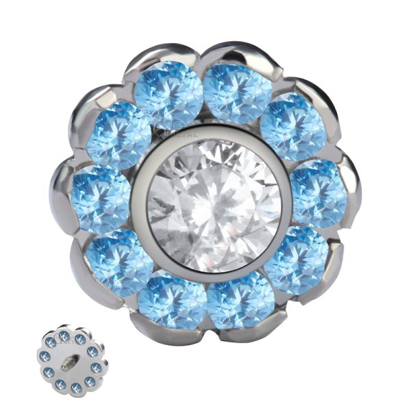 Internally Threaded Multi Gem Titanium End - Image 2