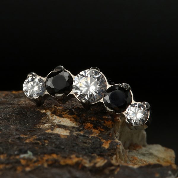 Titanium Curved Cluster Gem End - Image 3
