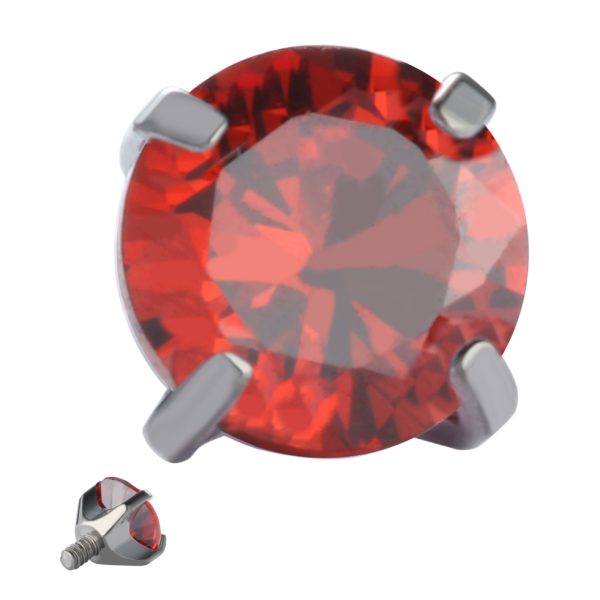 Four Prong Set Garnet Gem End - Image 3