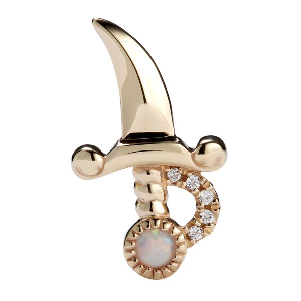14k Solid Yellow Gold Internally Threaded Dagger End - Image 2
