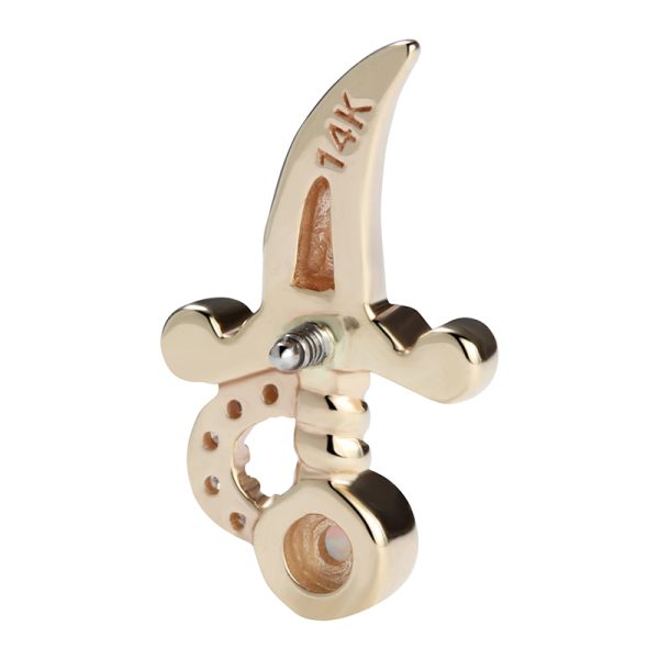 14k Solid Yellow Gold Internally Threaded Dagger End - Image 3
