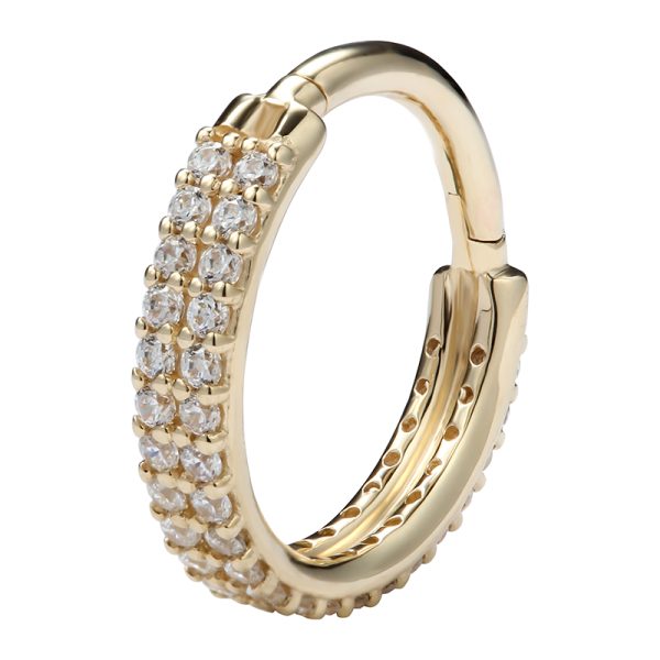 Yellow Gold Double Gemmed Clicker - Image 2