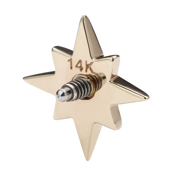 14k Solid Yellow Internally Threaded Star Opal End - Image 3