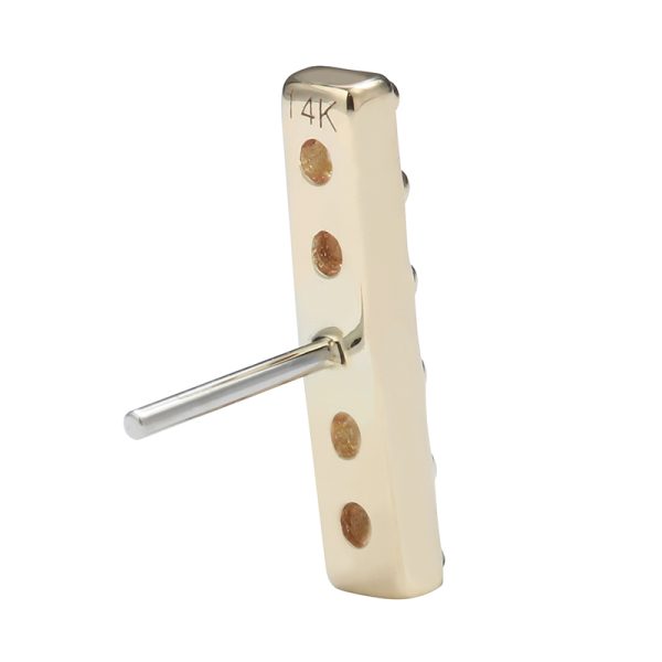 14k Solid Yellow Threadless Rectangular End - Image 4