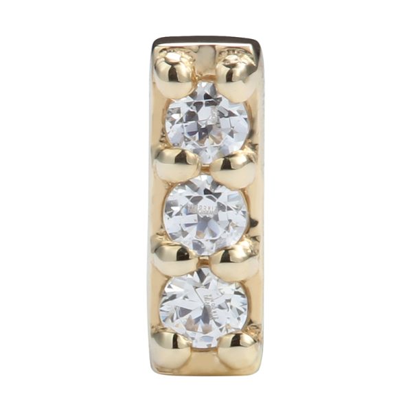 14k Solid Yellow Threadless Rectangular End - Image 3