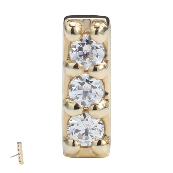 14k Solid Yellow Threadless Rectangular End - Image 2