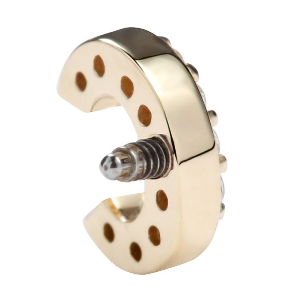 14k Solid Yellow Internally Threaded Gemmed C Letter End - Image 4