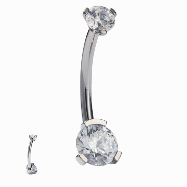 Prong Set Titanium Navel Ring - Image 4