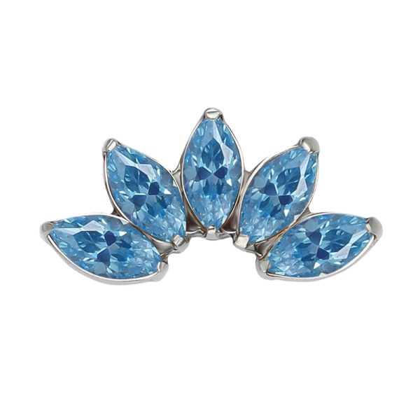 Titanium Threadless Marquise Cluster CZ End - Image 2