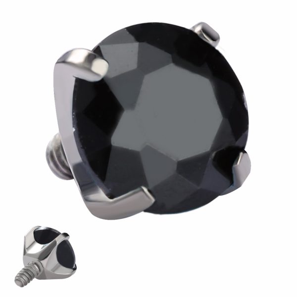 Titanium Internally Threaded Four Prong Set CZ End - Image 2