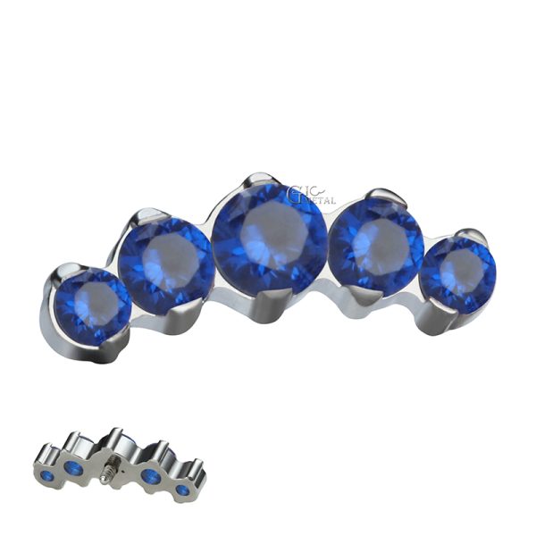 Titanium Curved Cluster CZ End - Image 4