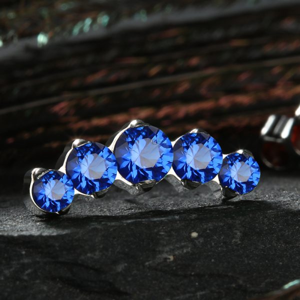 Titanium Curved Cluster CZ End - Image 3
