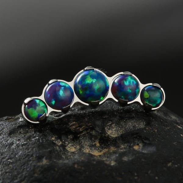 Titanium Prong Set Opal Gem End - Image 4