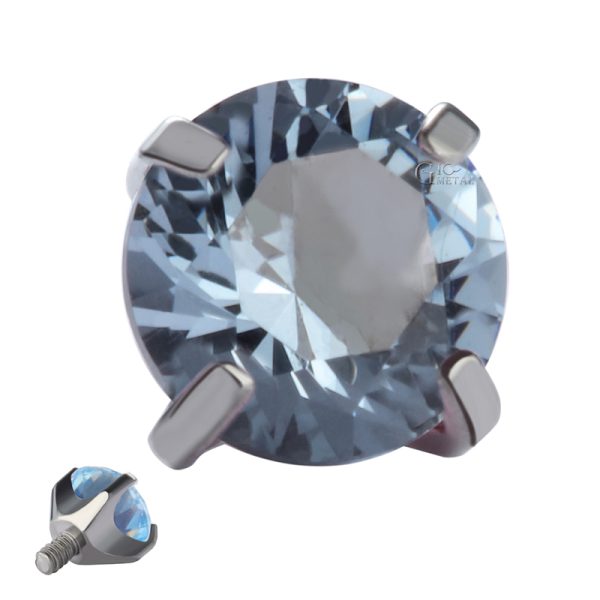 Titanium Four Prong Set Clear CZ End - Image 4