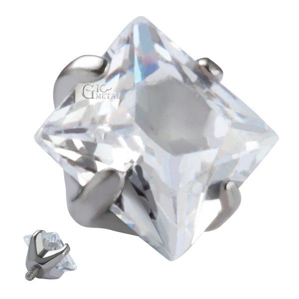Titanium Internally Threaded Claw Set Square Gem End - Image 2