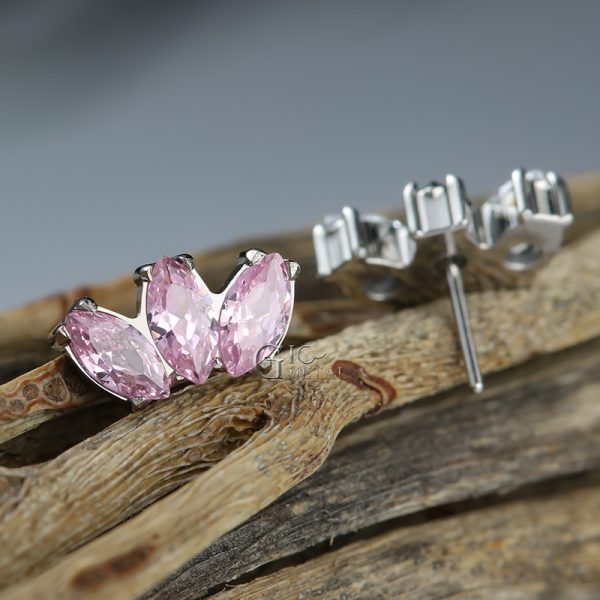 Titanium Trio Marquise Gem Push In End - Image 4