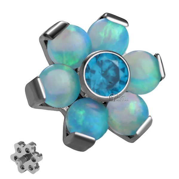 Prong Set Opal Flower End - Image 2