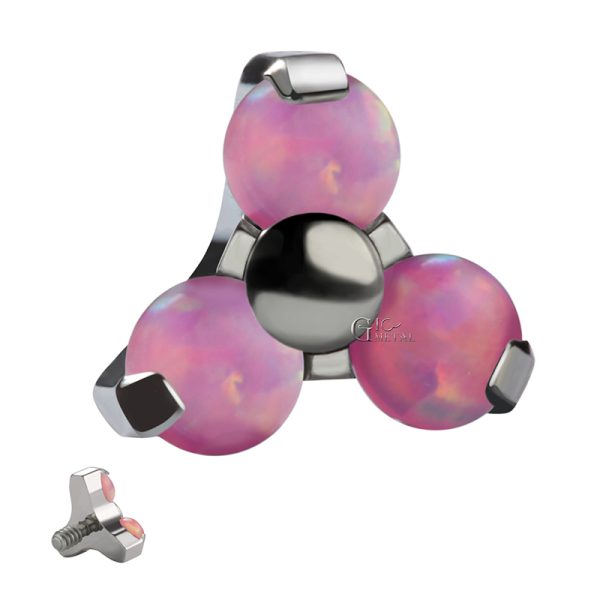 Titanium Prong Set Trinity Opal End - Image 2