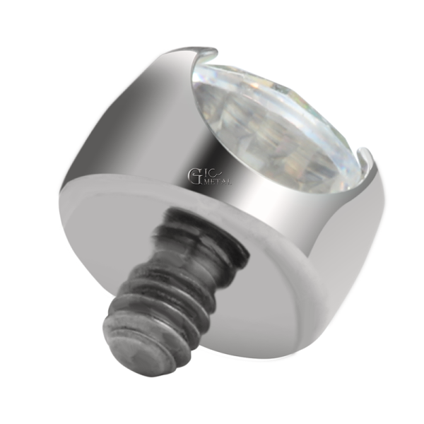 Titanium Internally Threaded Faceted Claw Set CZ End - Image 3
