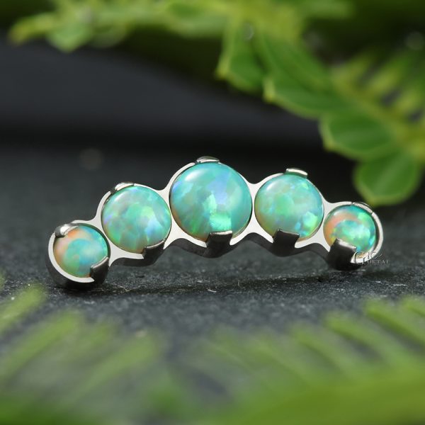 Crescent Cluster Claw Set Opal Titanium End - Image 3