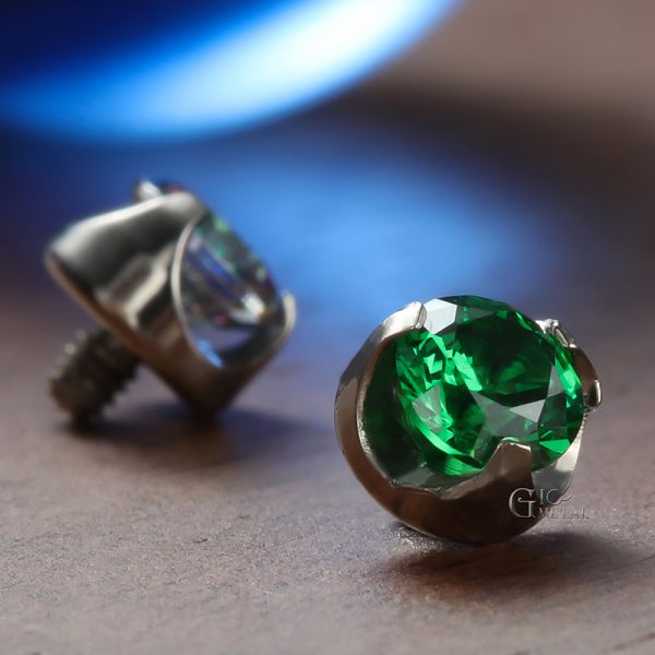 Prong Set Gem Titanium Green End - Image 3
