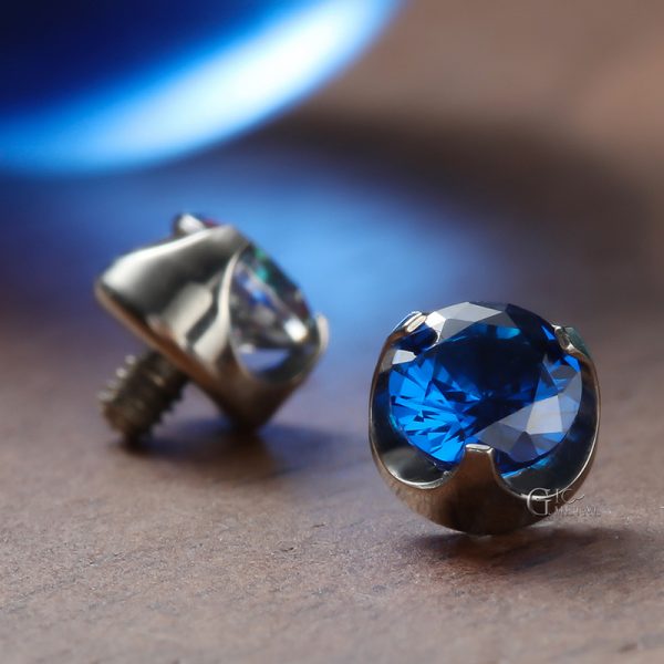 Titanium Prong Set Faceted Gem End - Image 3