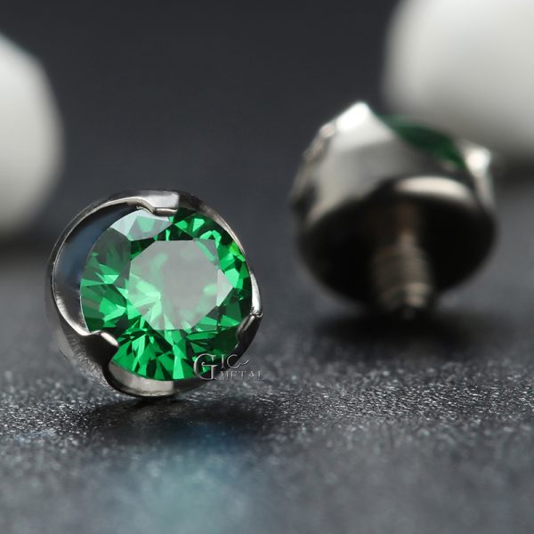 Prong Set Gem Titanium Green End - Image 4