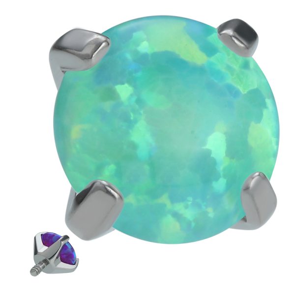 Titanium Internally Threaded Four Prong Set Ogival Base Opal End - Image 2
