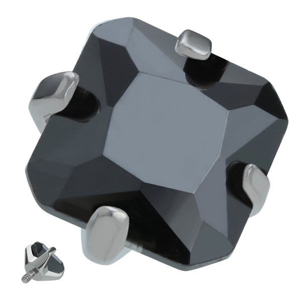 Titanium Internally Threaded Square Gem End - Image 2