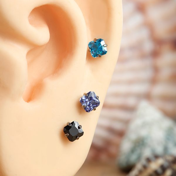 Titanium Internally Threaded Square Gem End - Image 3