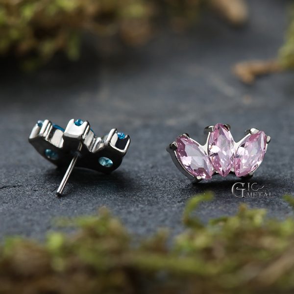 Titanium Trio Marquise Gem Push In End - Image 3