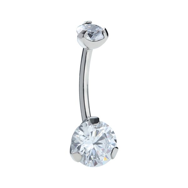 Prong Set Titanium Navel Ring - Image 2